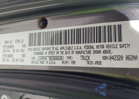 2013 Ram 1500 Express из США, поврежденный, VIN 1C6RR6FT8DS666381